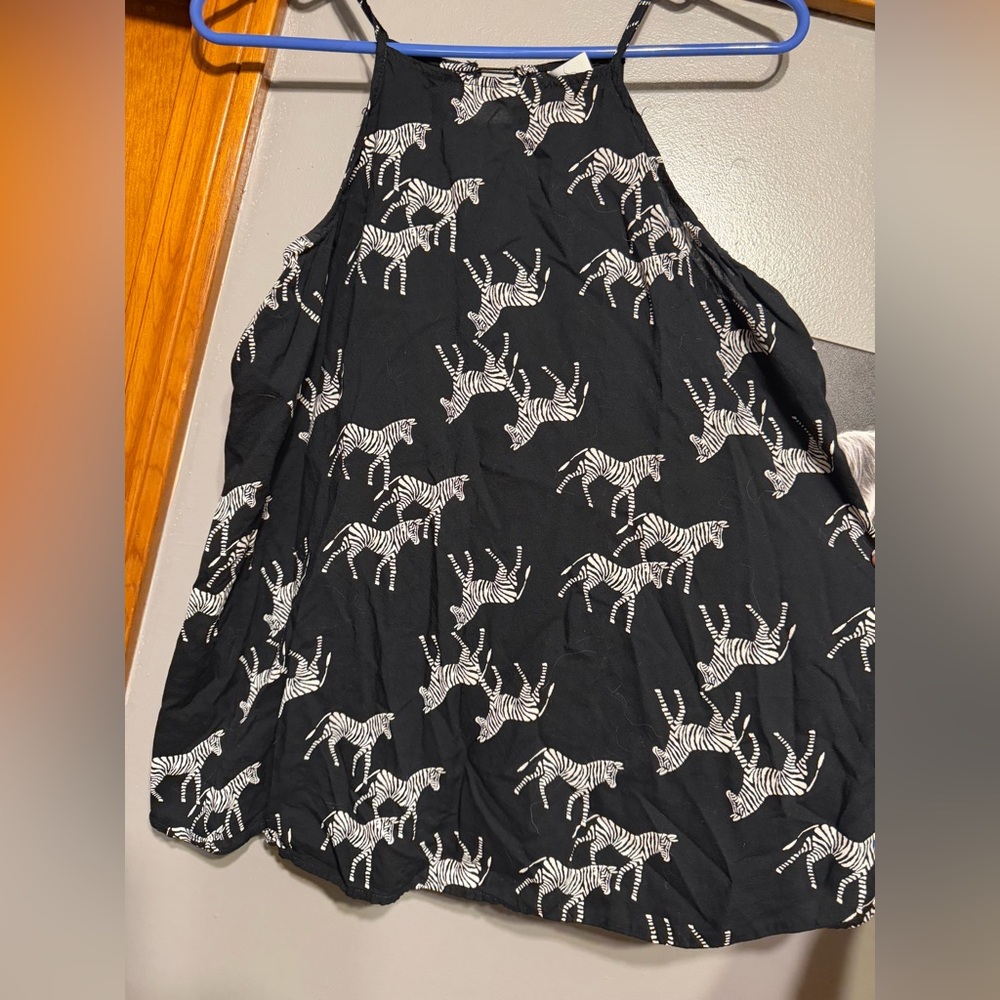 Black Zebra Print Sleeveless Top